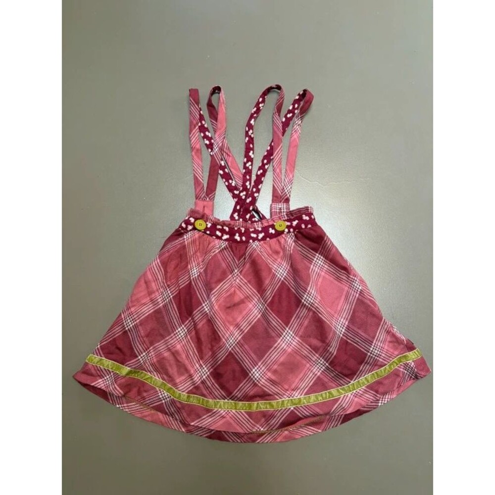 Matilda Jane You & Me Brushed Flannel Plaid Overall Jumper Skirt Size 10
